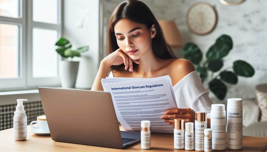 A skincare brand founder studying regulatory compliance requirements to ensure early-stage product approval