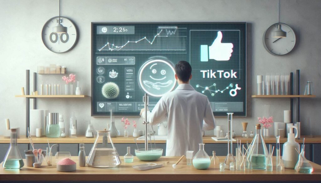 A beauty product manager analyzing hashtag trends and user-generated skincare content for R&D insights.