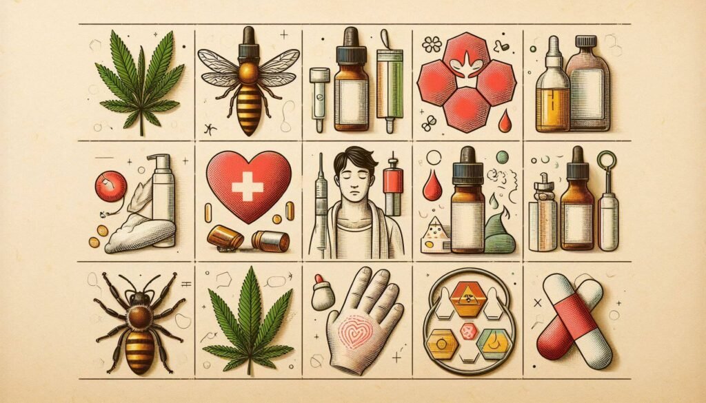 Peppermint and eucalyptus essential oils shown with allergy alert symbol for sensitive skin.