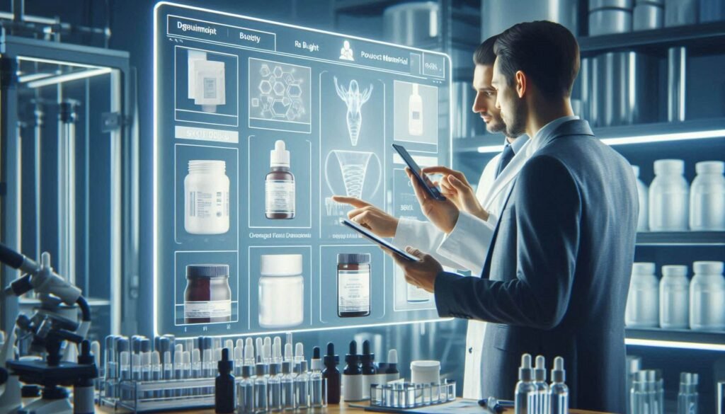 Showing consumers reading skin care product ingredient labels or scanning product barcodes using mobile apps reflects modern consumers’ concern about product ingredients and their demand for transparency.