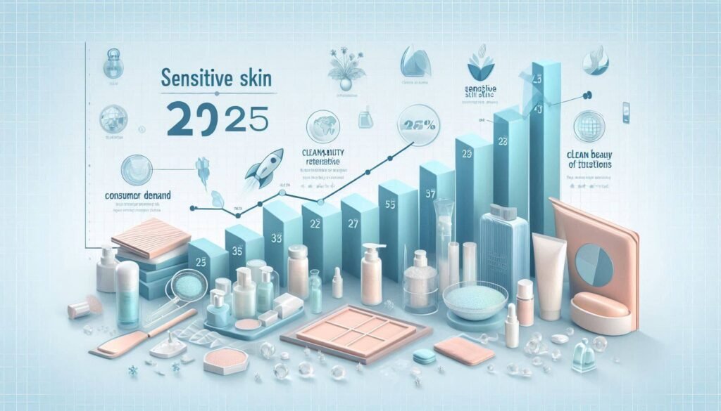 Insert a trend chart/bar graph to show the increase in searches or consumer interest in sensitive skin products in recent years.