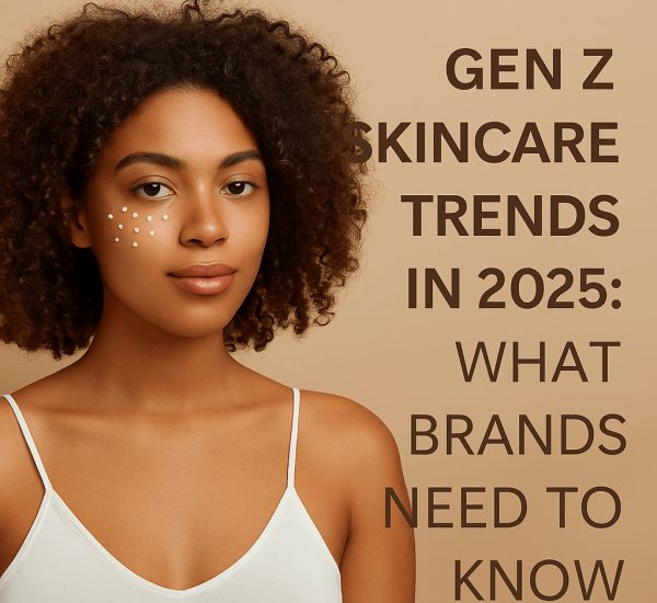 Gen Z Beauty Habits and Self-Care A young Gen Z user applying skincare in a minimalist bathroom, with phone nearby showing skincare tips.